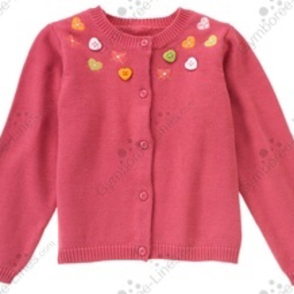 GYMBOREE ARGYLE HEART CARDIGAN, SZ M, EUC